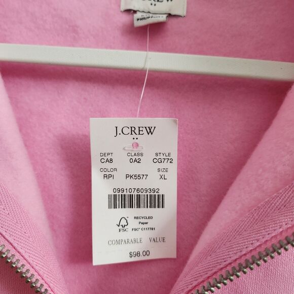 J. Crew Sweater‎ Womens XL Pink Half Zip Pullover Longsleeve Mockneck NWT - Picture 5 of 9